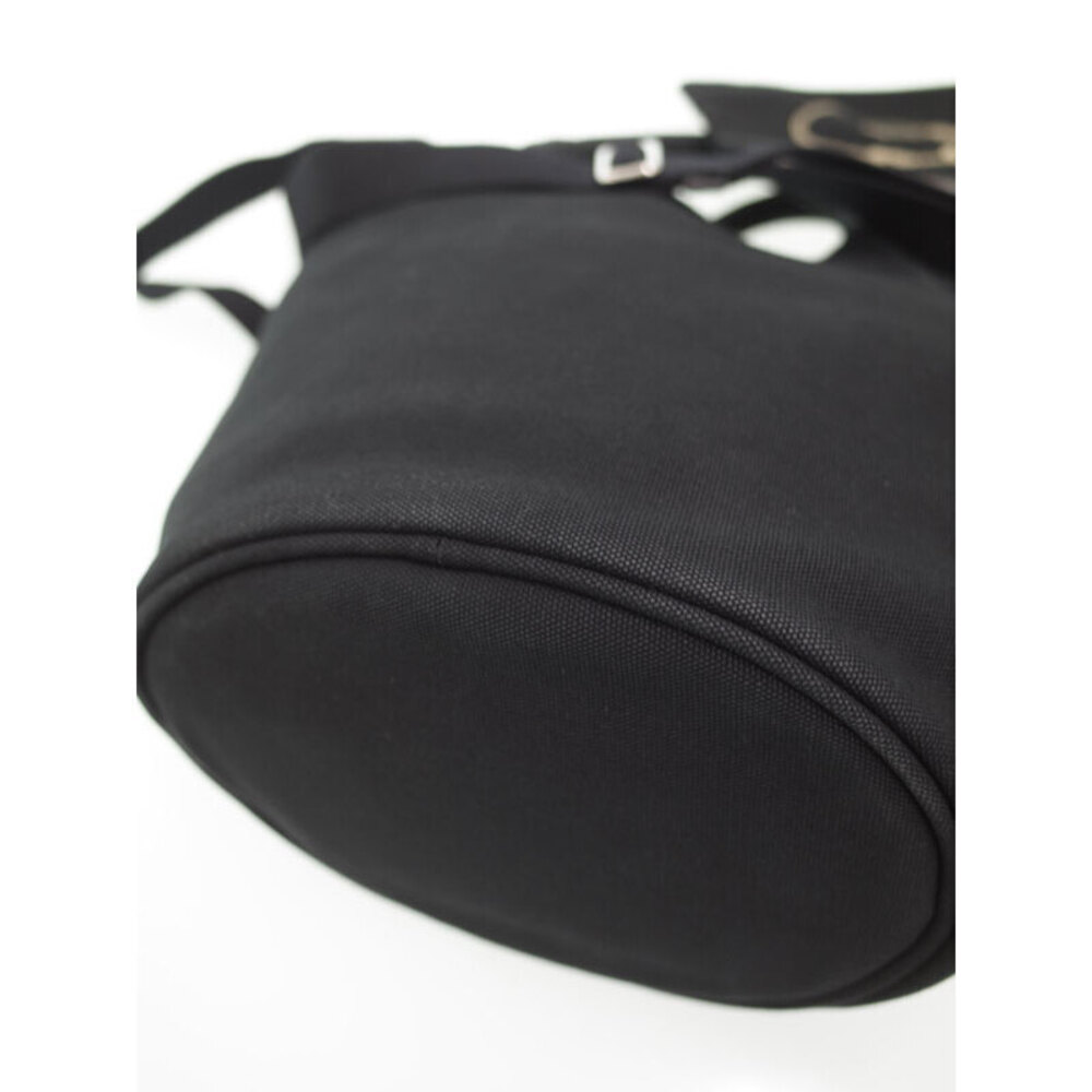 Prada canvas Logo 2way Shopping Convertible Black Tote Canapa - Picture 6 of 9